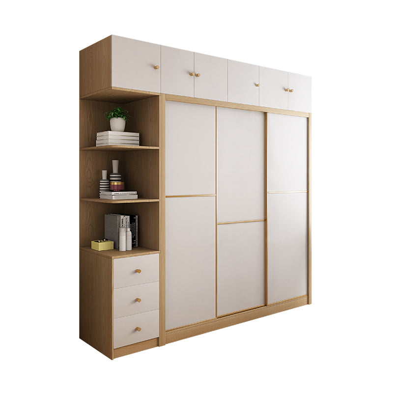 Couche de tissu moderne en bois contemporain inclus le placard de garde-robe pour chambre à coucher