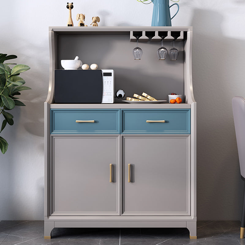 Moderne stijl buffettafel massief hout 49,6 "H zijbord met kasten en laden