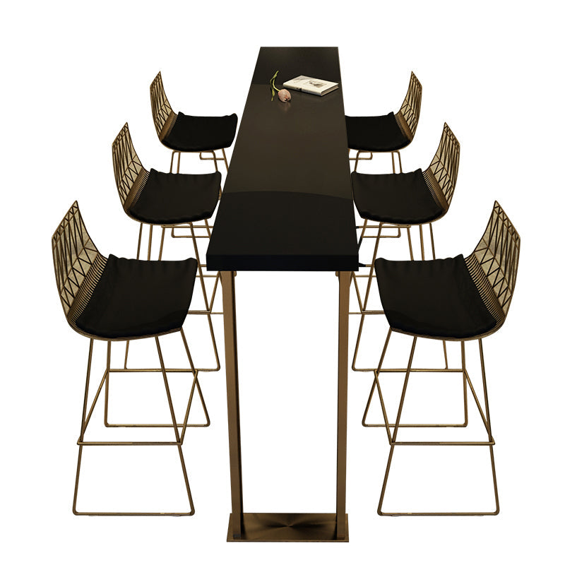 Set di tavolo da bar nero glam 1/2/7 pezzi contropiede in legno massiccio per interno