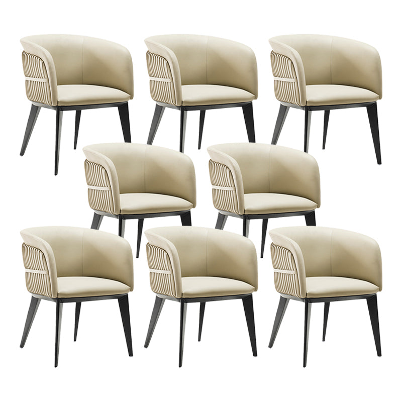 Parsons Armstuhl Leder Holz Basisstuhl für Esszimmer