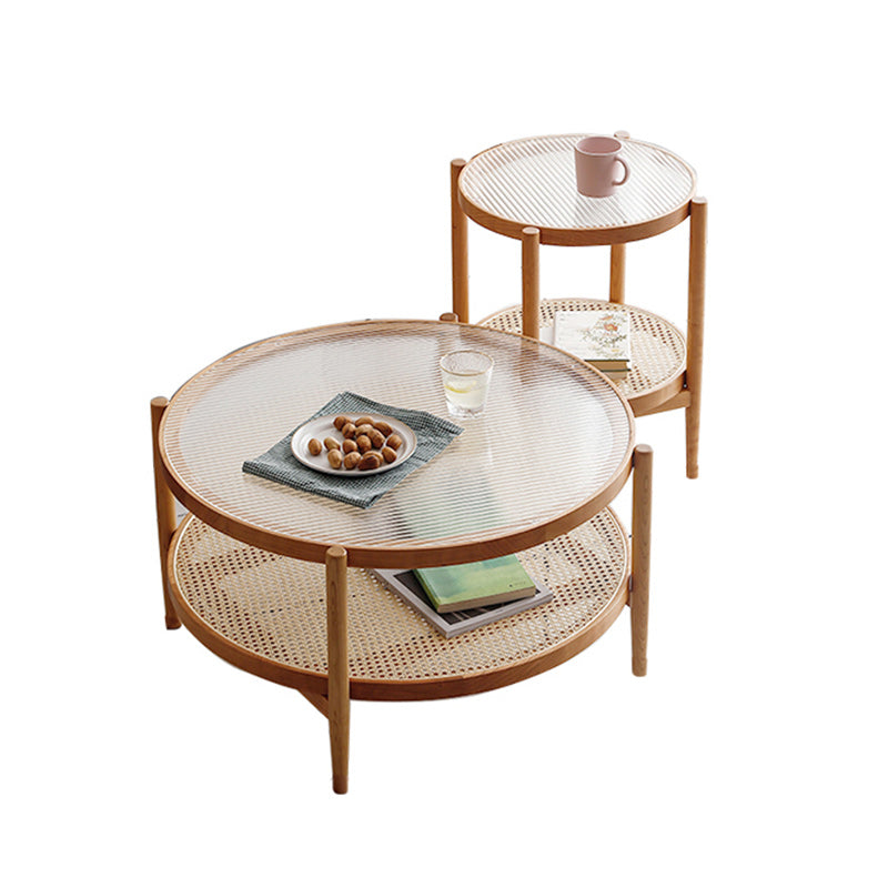 トロピカルラウンドカクテルテーブルガラストップコーヒーカクテルテーブル