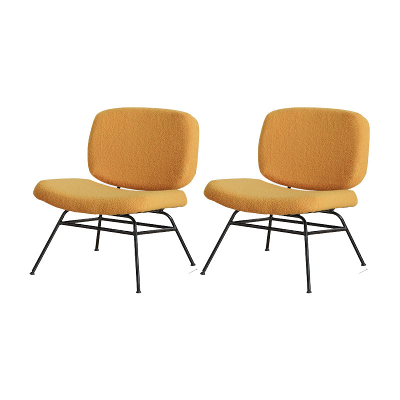 Armless Fixed Back Lounge Chair Modern Slipper Accent Chair for Living Room Yellow Wool Blend 2 Piece Set Clearhalo 'Accent Chairs' 'accent_chairs' 'Chairs & Seating' 'furn' 'furn_accent_chairs' 'Furniture' 'Living Room Furniture' 6535861