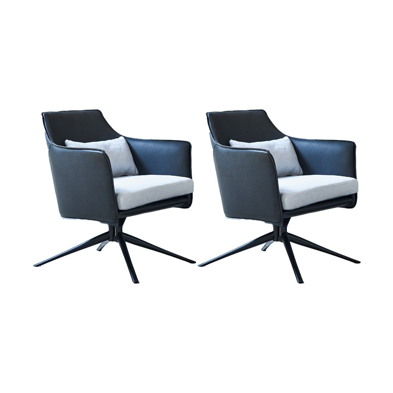 Modern Barrel Accent Chair Spider Solid Color Barrel Chair for Living Room Blue Cotton and Linen 2 Piece Set Clearhalo 'Accent Chairs' 'accent_chairs' 'Chairs & Seating' 'furn' 'furn_accent_chairs' 'Furniture' 'Living Room Furniture' 6535945