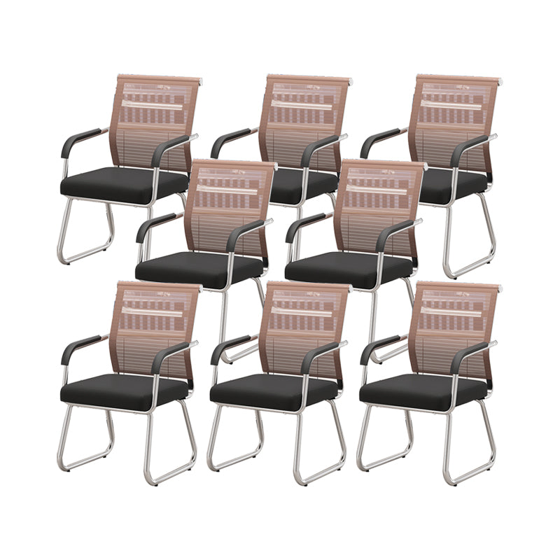 Modern Desk Chair No Distressing Fixed Arms No Wheels Office Chair Golden 8 Piece Set Clearhalo 'furn' 'furn_office_chair' 'Furniture' 'Office Chairs' 'Office Furniture' 'office_chair' 6536888
