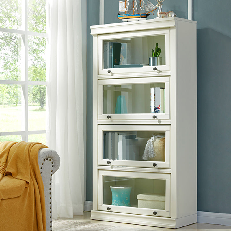 Contemporary Wooden Bookshelf White Standard Shelf Bookcase for Home Office