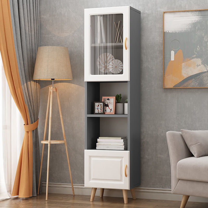 Contemporary Closed Back Bookshelf Standard Engineered Wood Bookcase