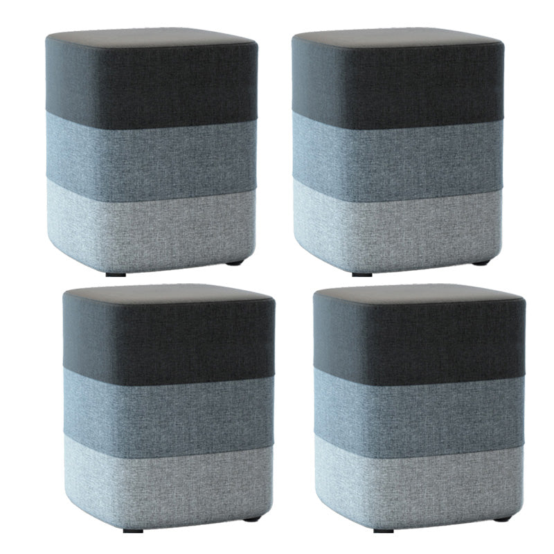 Color Panel Ottoman Removable and Washable Slipcover Modern Cotton Linen Ottoman Grey Square 4 Piece Set Clearhalo 'furn' 'furn_ottomans_poufs' 'Furniture' 'Living Room Furniture' 'Ottomans & Poufs' 'ottomans_poufs' 6537903