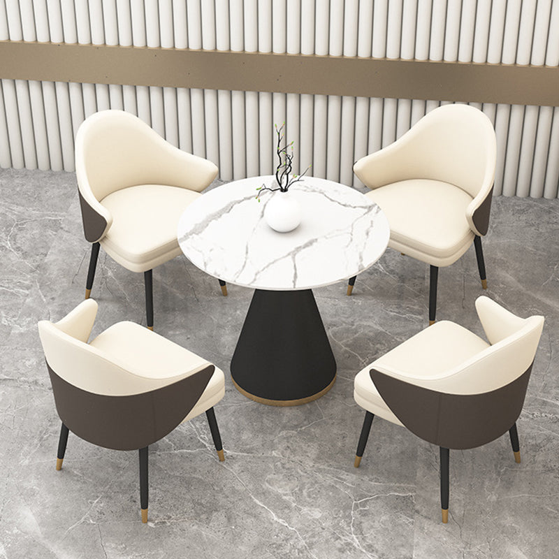 Glam Dinette Set para comedor 1/2/5 piezas Juego de mesa de comedor blanca brillante