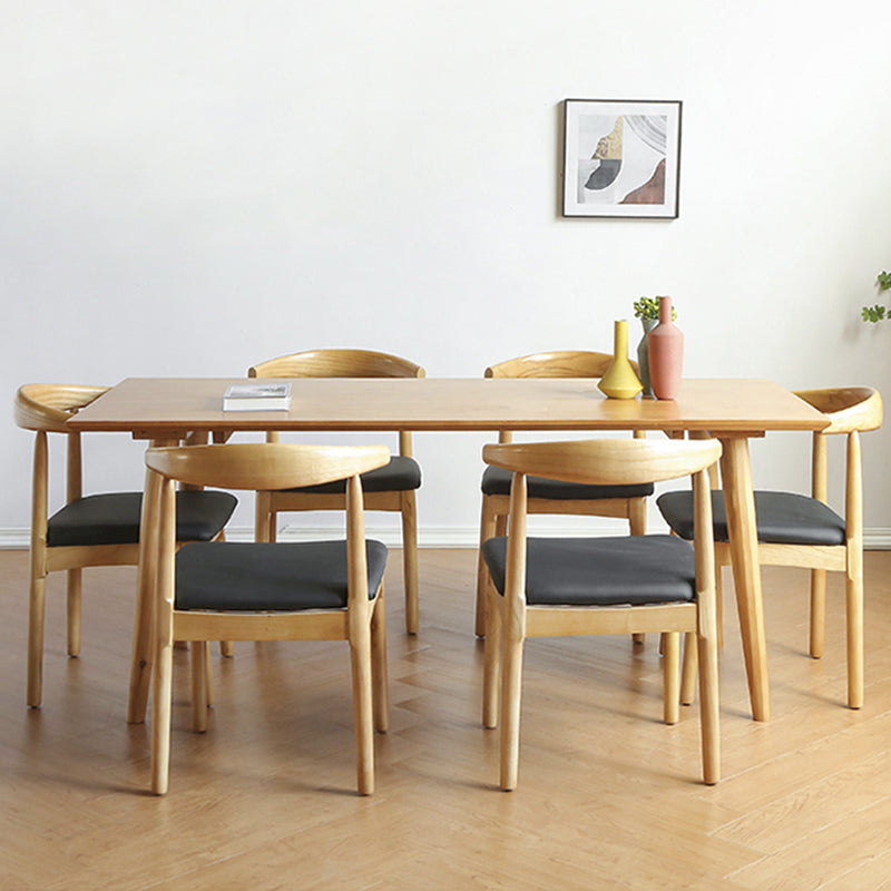 Set da pranzo in legno moderno 1/2/3/5/7 pezzi Finitura naturale Dinette Set
