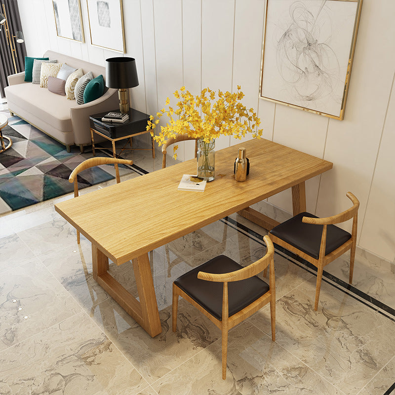 Mueble de muebles contemporáneo 1/2/5 Piezas Rectángulo Mesa de comedor de madera maciza ubicada en natural