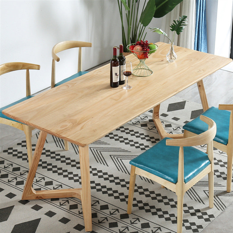 Muebles minimalistas 1/2/5 muebles de muebles de madera sólida mesa de comedor colocada en natural