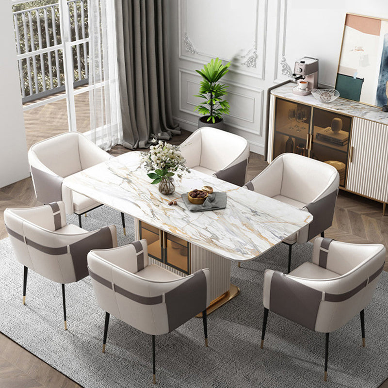 Minimalista 1/2/5/7 Piezas Set de comedor de comedor de piedra Juego de comedor para el hogar