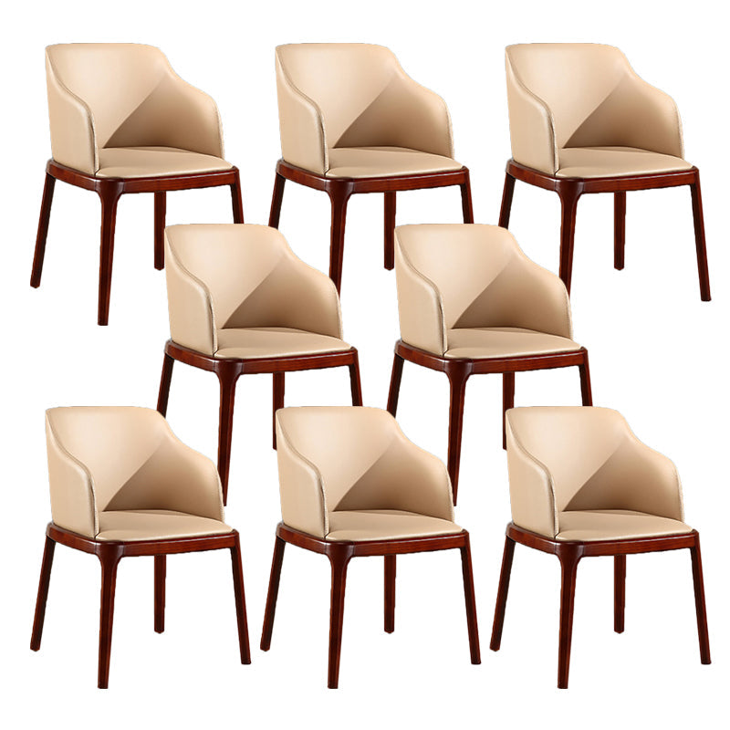 コンテンポラリーキッチンウッドダイニングチェアPUレザーサイドチェア