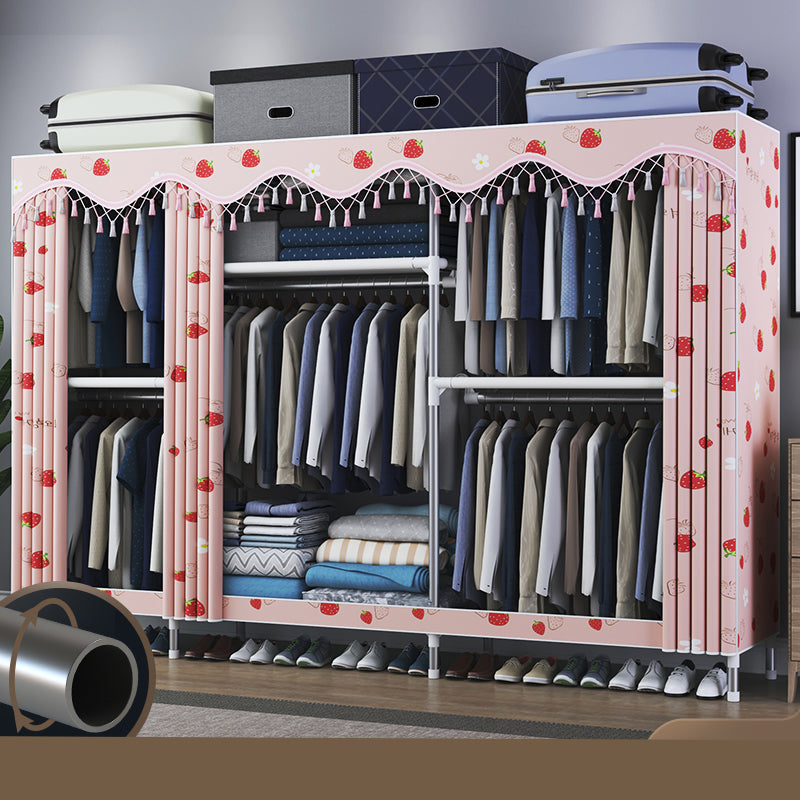 Asta di stoffa del guardaroba in metallo in stile contemporaneo compreso l'armadio del guardaroba con gambe