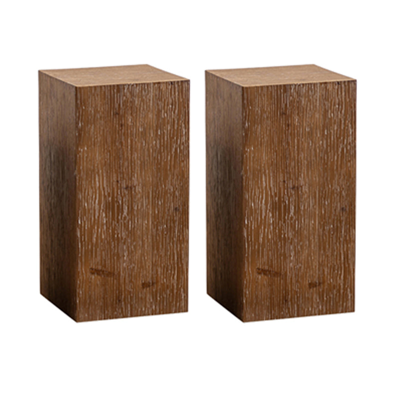 Rustic 11.81" Wood End Table Square Side Table in Distressed Finish