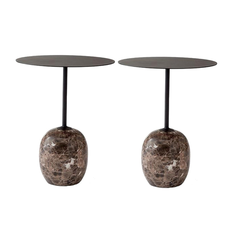 Tavolino moderno in metallo nero/nero tavolino marmo laterale