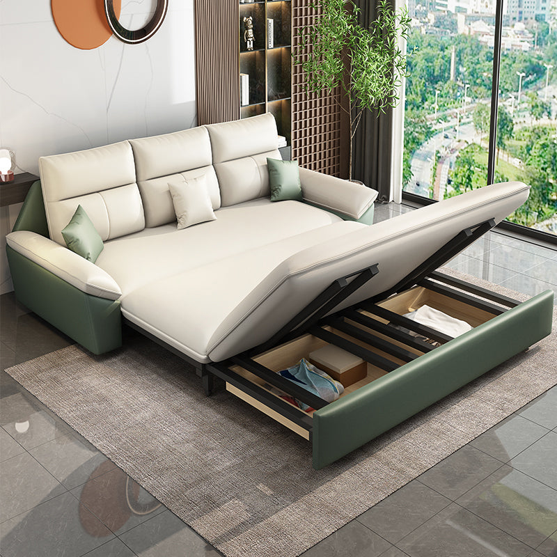 Convertible Sofa Bed Flared Arm Sofa with Pillows with Storage