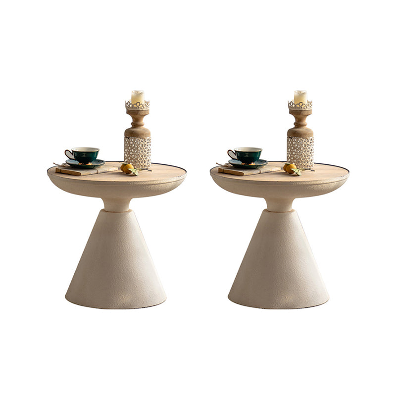 French Country Round End Table 18.9" Tall Pedestal Distressed Side Table 2 Clearhalo 'Coffee & Accent Tables' 'End & Side Tables' 'end_side_tables' 'furn' 'furn_end_side_tables' 'Furniture' 'Living Room Furniture' 6552495