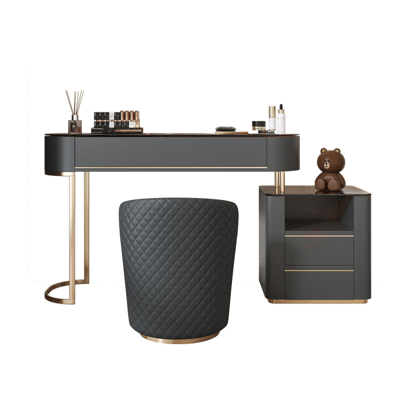 Tavolo da vanità superiore in vetro set di vanità specchio rimovibile con cassetto