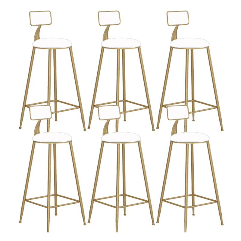 Industrial Metal Bar Stools Armless Backrest Barstool with Cushion