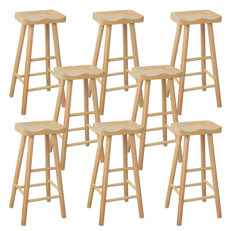 Industrial Solid Wood Bar Stool Backless Counter Stool for Indoor