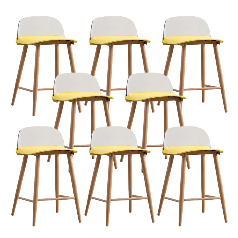 Indoor Glam Low Back Bar Stool Armless Metal and Plastic Bar Stool