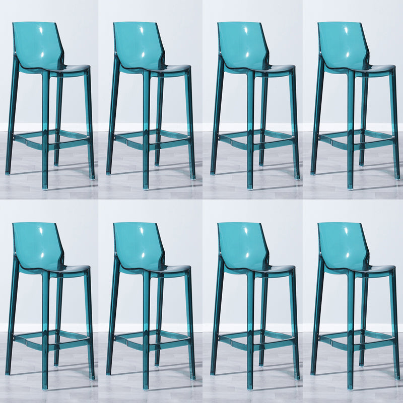 Industrial Armless Low Back Stool Acrylic Bar Stool for Living Room Green Clear 8 Piece Set Clearhalo 'Bar Furniture' 'Bar Stools' 'bar_stools' 'furn' 'furn_bar_stools' 'Furniture' 'Kitchen & Dining Furniture' 6557057
