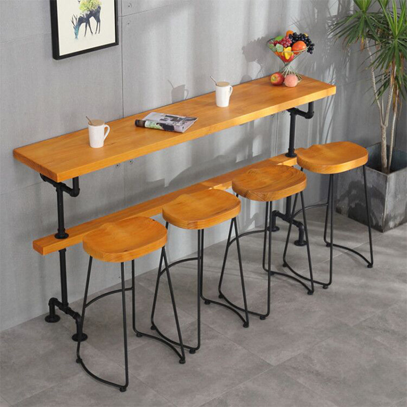 Table de bar de style industriel RECTANGE Table de pub en bois massif en marron