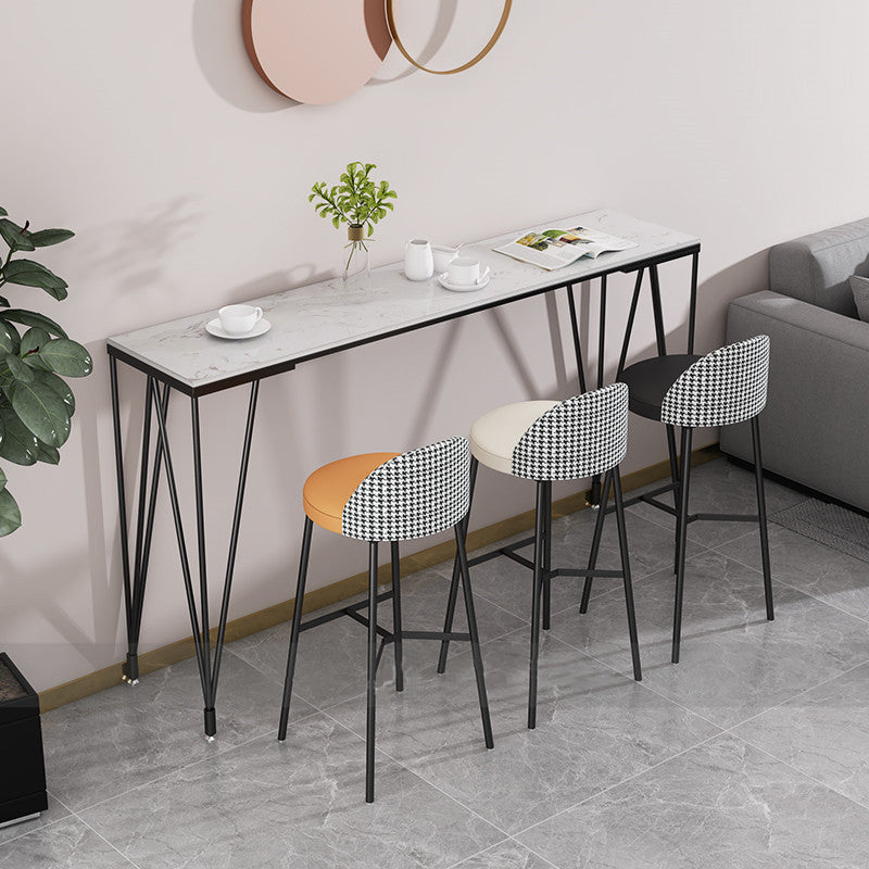 Rechthoek pubtafel glam faux marmeren bovenste balk tafel voor café en breakroom