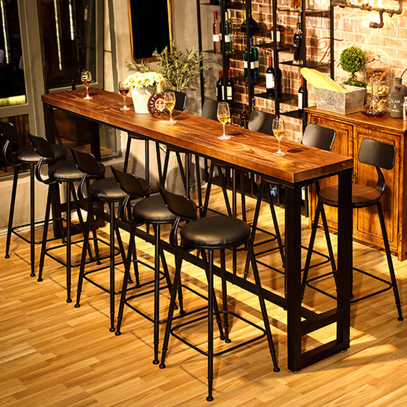 1/6/11 Pieces Bar Stool and Table Set Industrial Pub Dining Set 11 Pieces: Table, 10 Stools Clearhalo 'Bar Furniture' 'furn' 'furn_home_bar_bar_sets' 'Furniture' 'Home Bars & Bar Sets' 'home_bar_bar_sets' 'Kitchen & Dining Furniture' 6561373