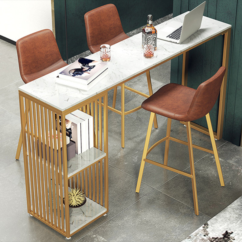 Set di pub in marmo in falsa moderna 1/3/4 pezzi set di barra della barra del rettangolo