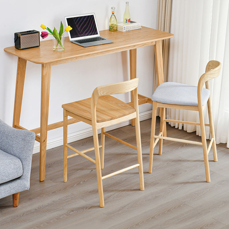 Natural Colour Bar Table Set 1/2/3 Pieces Industrial Rectangle Solid Wood Bar Set 3 Pieces: Table, Natural Stool, Brown Stool Clearhalo 'Bar Furniture' 'furn' 'furn_home_bar_bar_sets' 'Furniture' 'Home Bars & Bar Sets' 'home_bar_bar_sets' 'Kitchen & Dining Furniture' 6561550