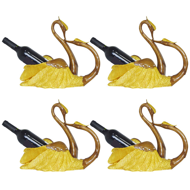 Glam Tabletop Wine Bottle Holder Resin Wine Bottle Rack for Kitchen Gold 4 Piece Set Clearhalo 'furn' 'furn_wine_racks' 'Furniture' 'Kitchen & Dining Furniture' 'Wine Racks' 'wine_racks' 6564306