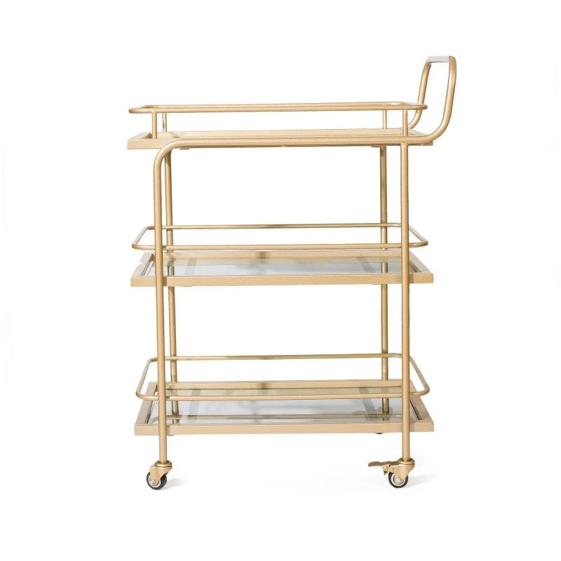 Home Dining Prep Table Modern Rectangular Prep Table with Casters