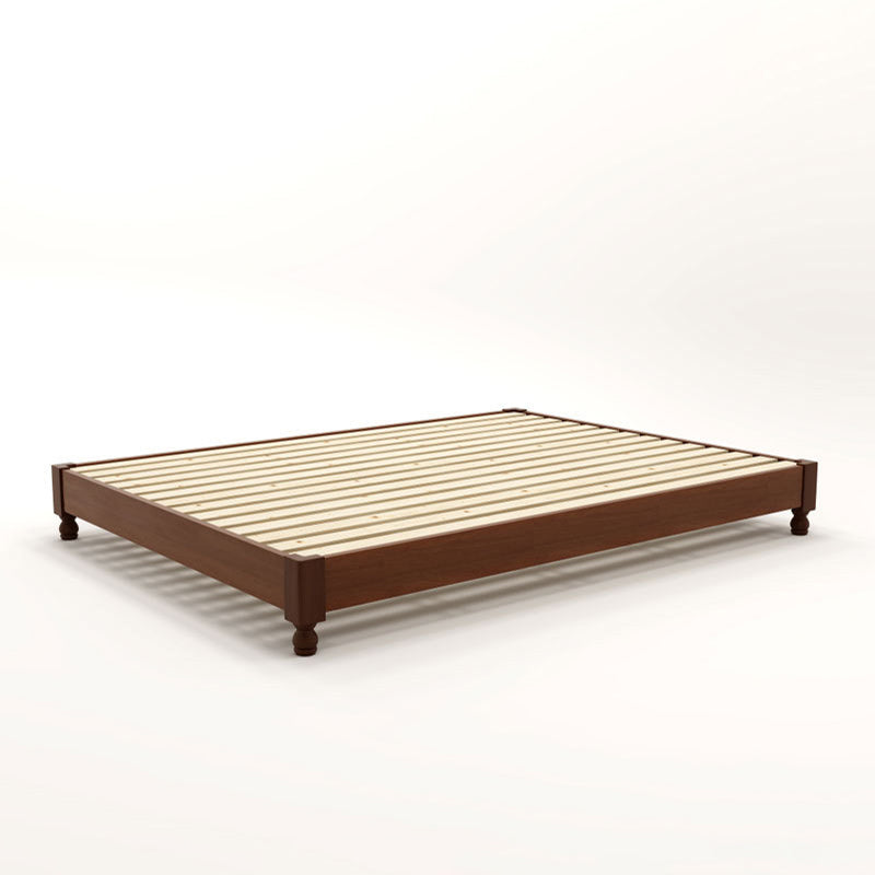 Solid Wood Standard Bed Contemporary Rubberwood Platform Bed with Legs