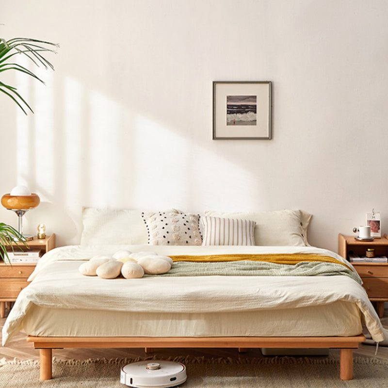 Moderno letto di legno a legna solida letto standard con gambe dorate personalizzate