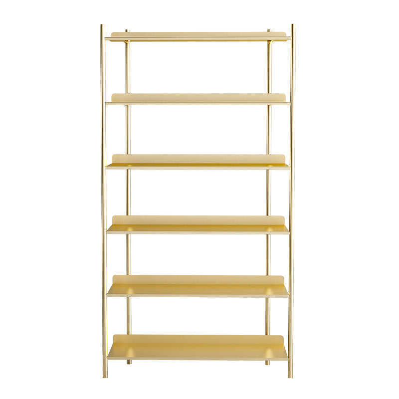 12.6" W Glam Shelf Bookcase Antique Finish Etagere Metal Bookshelf
