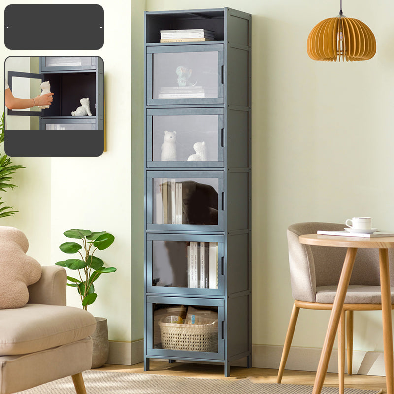 Modern Accent Cabinet with Doors and Straight Legs for Living Room 5 1 Transparent Glass Clearhalo 'Cabinets & Chests' 'cabinets_chests' 'furn' 'furn_cabinets_chests' 'Furniture' 'Living Room Furniture' 6574345