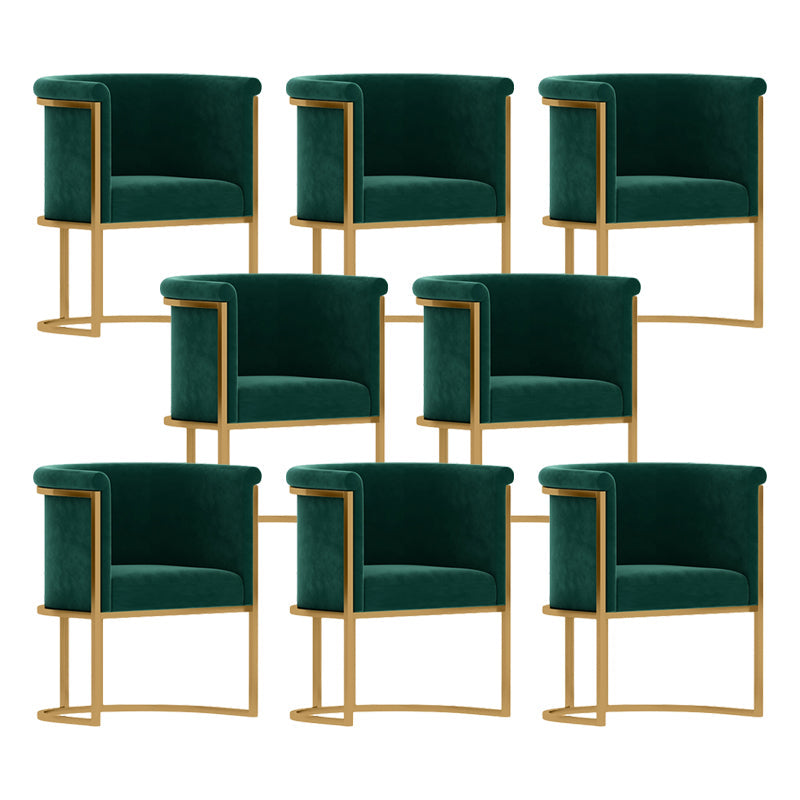 Parsons Velvet Arm Chair Velvet Gold Base Dining Chair for Dining Room Green 8 Piece Set Clearhalo 'Dining Chairs' 'Dining Tables & Seating' 'dining_chair' 'furn' 'furn_dining_chair' 'Furniture' 'Kitchen & Dining Furniture' 6575396