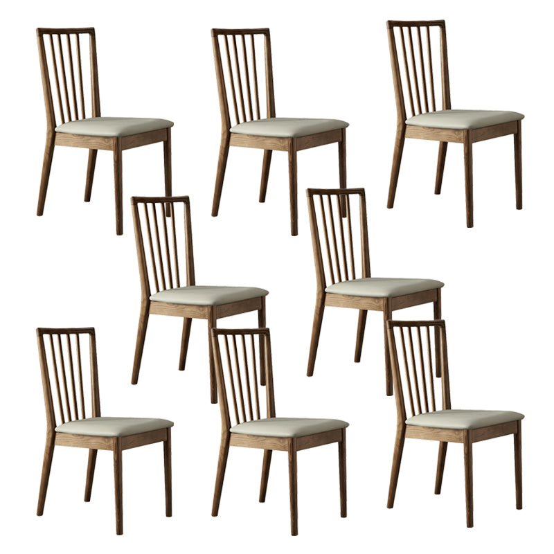 Contemporary Solid Wood Side Chair Kitchen Slat Back Armless Chair