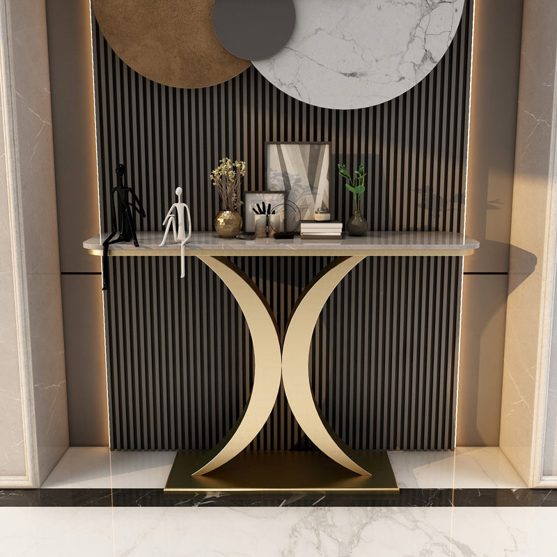 Tavolino di accento ovale glam in pietra per la sala per la sala