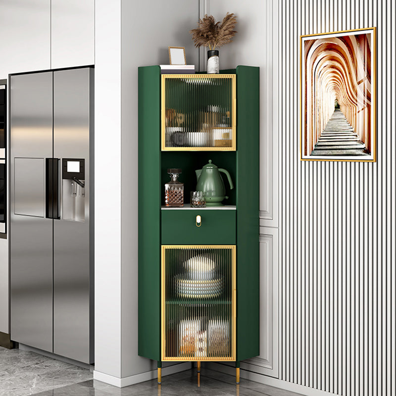 Modern Style Buffet Sideboard Stone Side Board with Cabinet and Drawer 19"L x 19"W x 71"H Green Clearhalo 'buffet_sideboard' 'Buffets & Sideboards' 'furn' 'furn_buffet_sideboard' 'Furniture' 'Kitchen & Dining Furniture' 6578883