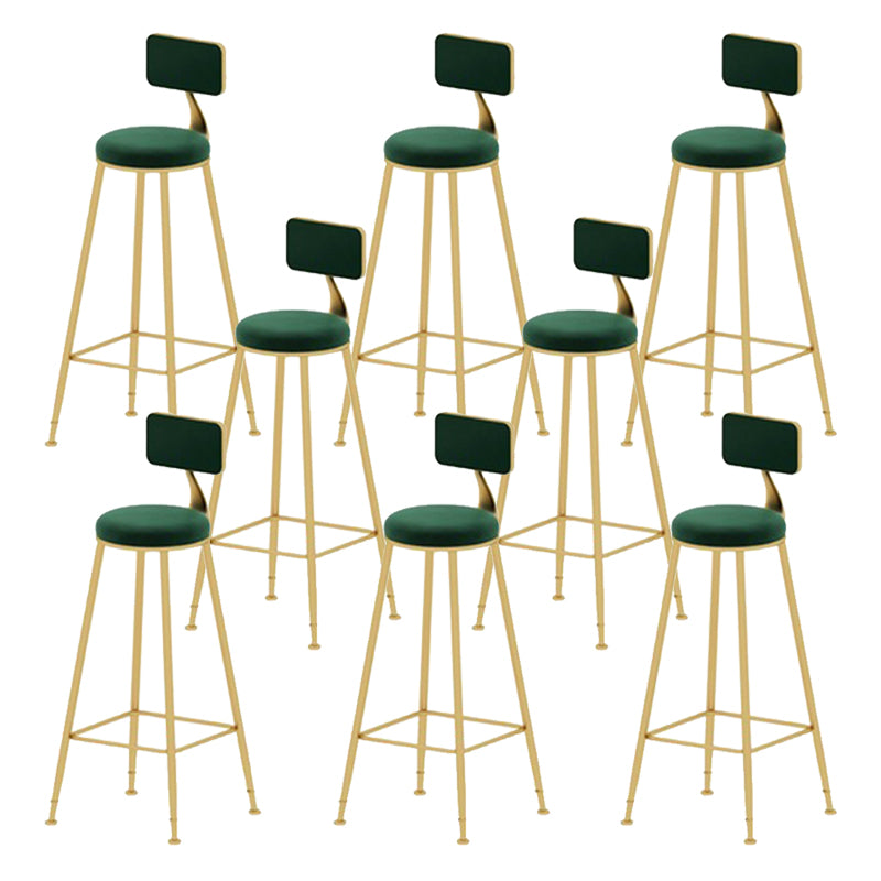Glam Armless Bar Stool Metal Low Back Barstool with Gold Metal Legs