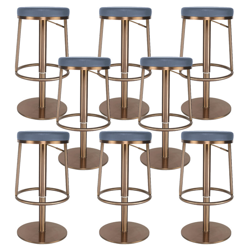 Sgabello da bar in pelle glam in pelle senza schienale per bristol