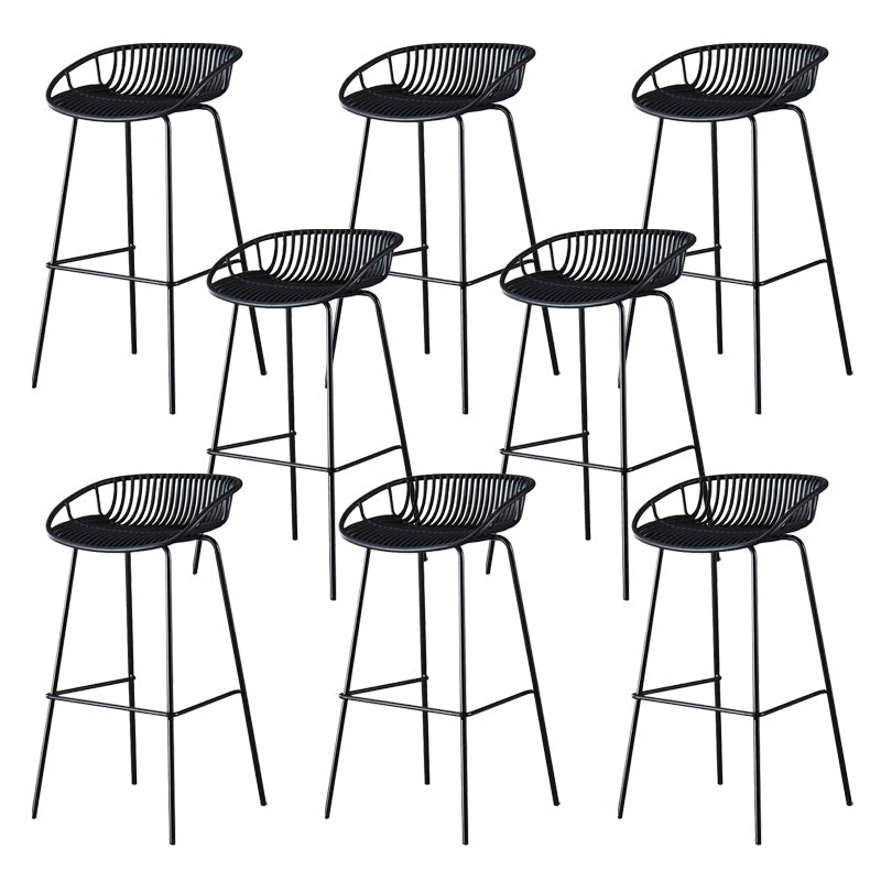 Industrial Metal Dining Stool Backless Bar Stool with Footrest