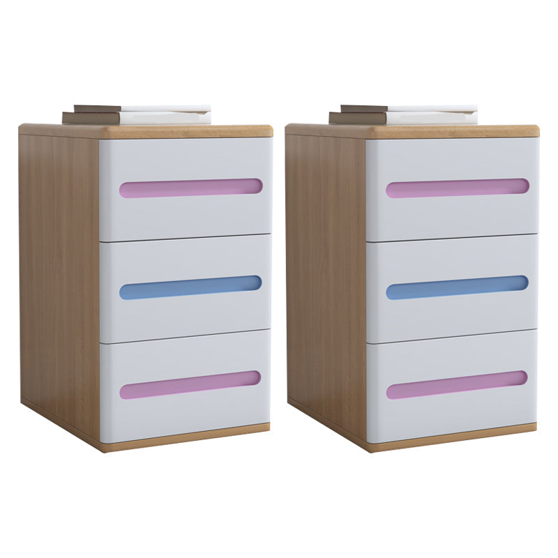 3 - Drawers Contemporary Bedside Cabinet Antique Finish Bed Nightstand Multi-Color 2 Piece Set Clearhalo 'Bedroom Furniture' 'furn' 'furn_night_stand' 'Furniture' 'night_stand' 'Nightstands' 6583452