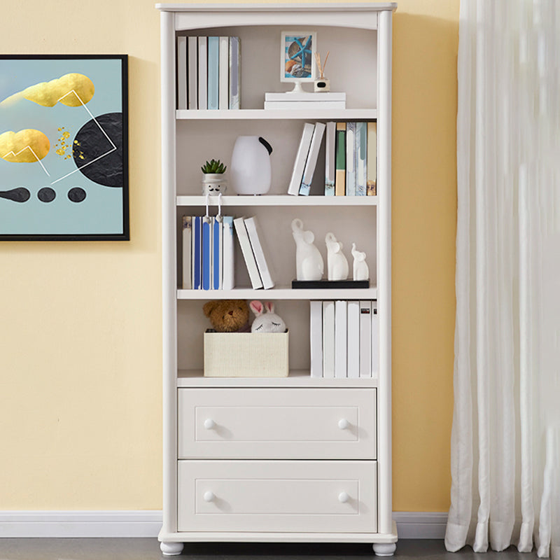 Wooden Closed Back Bookcase Contemporary Standard Bookshelf with Shelves