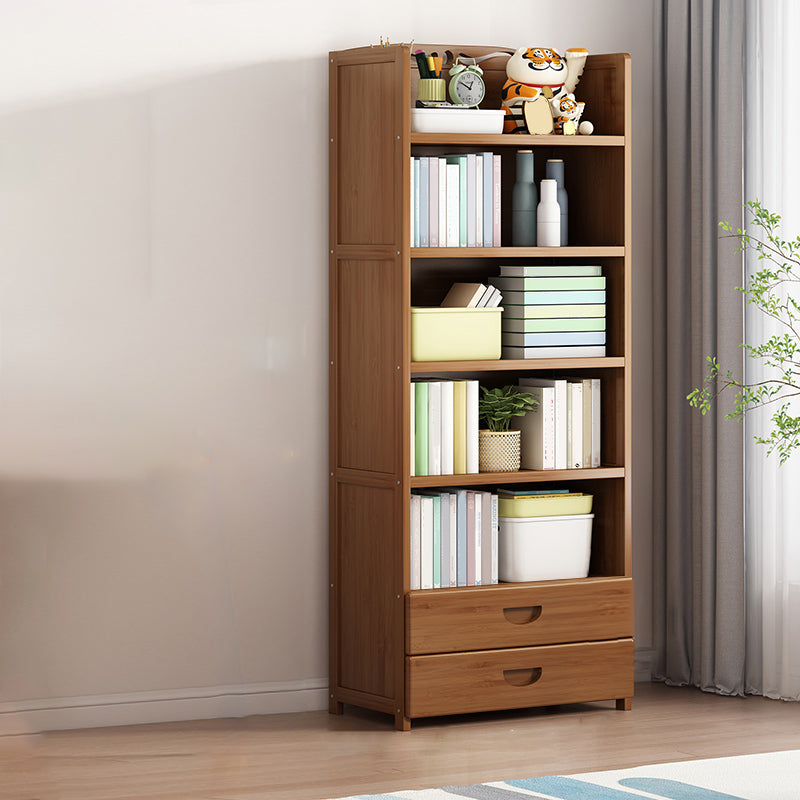 Contemporary Bamboo Bookcase Standard Closed Back Bookshelf with Shelves 2 Clearhalo 'Bookcases' 'furn' 'furn_bookcases' 'Furniture' 'Office Furniture' 6584846