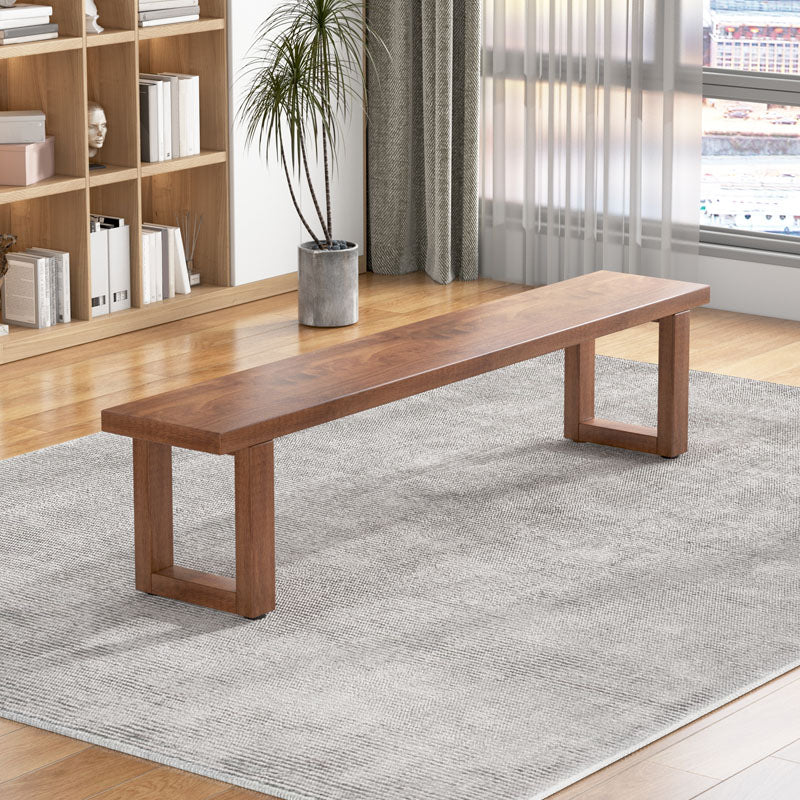 11.7-inch Width Solid Color Seating Bench Mid-Century Modern Rectangle Bench Light Brown Clearhalo 'Benches' 'Chairs & Seating' 'furn' 'furn_benches' 'Furniture' 'Living Room Furniture' 6585063