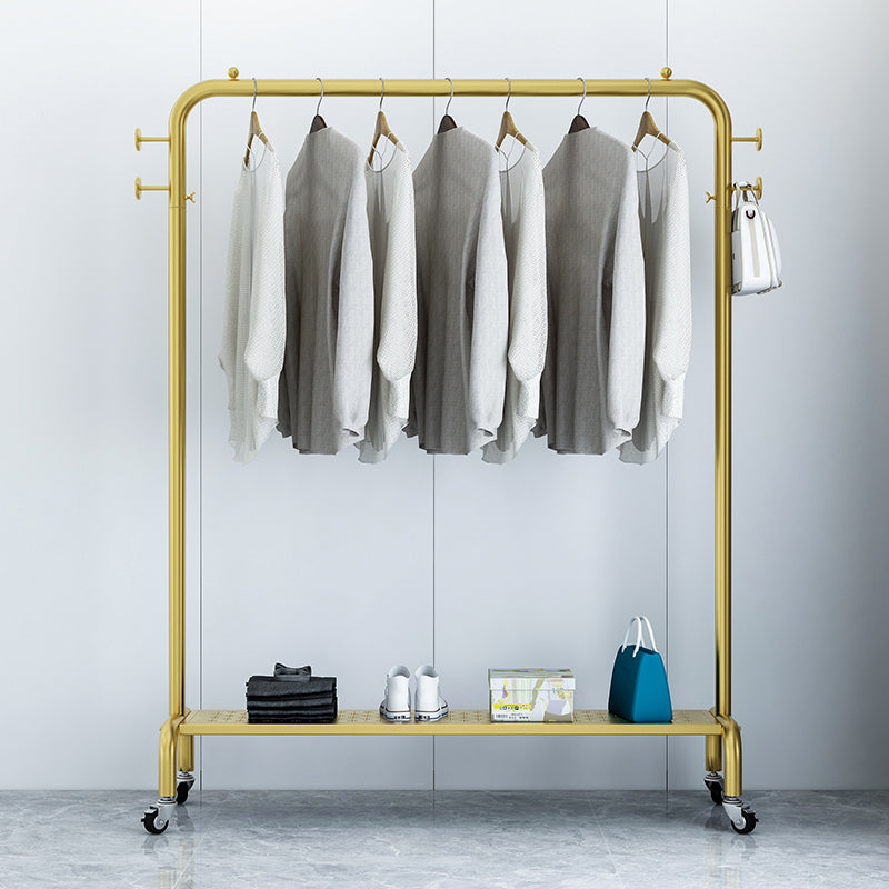 Estante de la rejilla de la capa de glamour estante inferior y 4 ganchos estante de abrigo